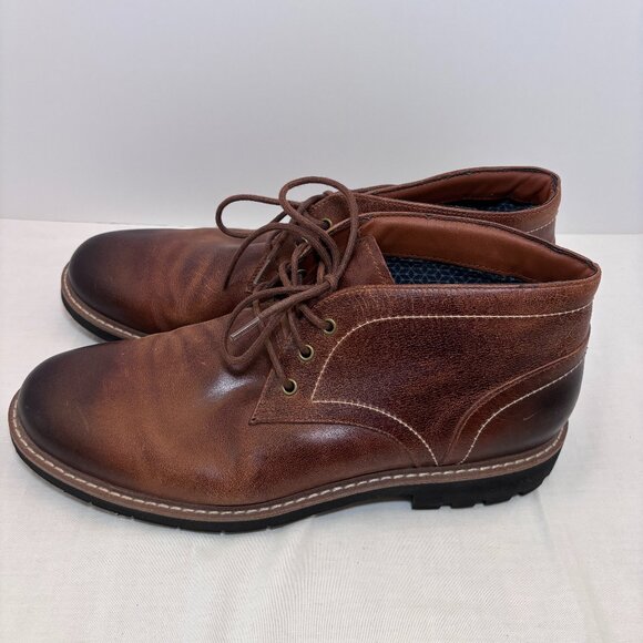 Clarks Plus Cushion Mens Brown Leather Casual Dress Derby Style Shoe Size 10.5M - Picture 1 of 6